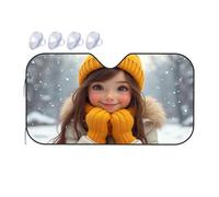 Windshield Sun Shade Cozy Winter Days With Yellow Accessories Car Windshield Sunshade Windshield Cover Sun Shade Triangle Sun Shade(76x140cm)