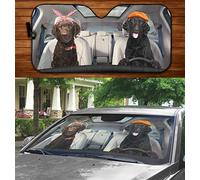 Windshield Sun Shade Curly-Coated Retriever Couple Driving Windscreen Car M
