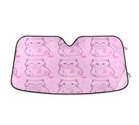 Windshield Sun Shade Cute Cat Pink, Foldable Heatshield Sunshade, Front Window Cover (53×23.5 Inch)