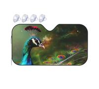 Windshield Sun Shade Foldable Car Sunshade for Front Window Auto Interior Cover Colorful Peacock Sun Visor Protector Window Sun Blocker to Keeps Your Vehicle Cool Medium