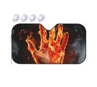 Windshield Sun Shade Foldable Car Sunshade for Front Window Auto Interior Cover Fire Flame Hand Sun Visor Protector Window Sun Blocker to Keeps Your Vehicle Cool Small
