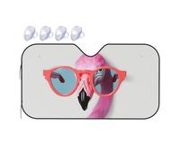 Windshield Sun Shade Foldable Car Sunshade for Front Window Auto Interior Cover Hello Glasses Flamingo Sun Visor Protector Window Sun Blocker to Keeps Your Vehicle Cool Medium