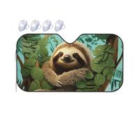 Windshield Sun Shade Foldable Car Sunshade for Front Window Auto Interior Cover Hug Tree Sloth Sun Visor Protector Window Sun Blocker to Keeps Your Vehicle Cool Medium