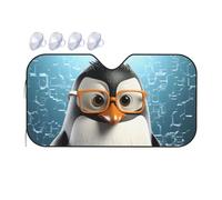 Windshield Sun Shade Foldable Car Sunshade for Front Window Auto Interior Cover Penguin with Glasses Sun Visor Protector Window Sun Blocker to Keeps Your Vehicle Cool Small