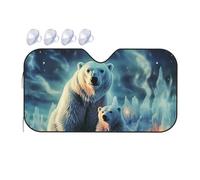 Windshield Sun Shade Foldable Car Sunshade for Front Window Auto Interior Cover Polar Bears Northern Lights Sun Visor Protector Window Sun Blocker to Keeps Your Vehicle Cool Medium