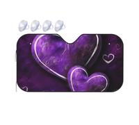 Windshield Sun Shade Foldable Car Sunshade for Front Window Auto Interior Cover Purple Hearts Sun Visor Protector Window Sun Blocker to Keeps Your Vehicle Cool Small