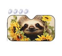 Windshield Sun Shade Foldable Car Sunshade for Front Window Auto Interior Cover Sloth Sunflower Sun Visor Protector Window Sun Blocker to Keeps Your Vehicle Cool Small