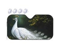 Windshield Sun Shade Foldable Car Sunshade for Front Window Auto Interior Cover White Peacock Sun Visor Protector Window Sun Blocker to Keeps Your Vehicle Cool Small