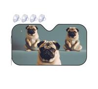 Windshield Sun Shade Foldable Car Sunshade for Front Window Auto Interior Cover Yoga Pug Sun Visor Protector Window Sun Blocker to Keeps Your Vehicle Cool Small