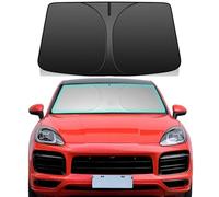 Windshield Sun Shade for 2019-2025 Porsche Cayenne Foldable Car Front Window Sunshade Double Layer 240 T Sun Visor Protector Reflective Cover Block UV Rays & Sun Heat Keep Your Car Cooler