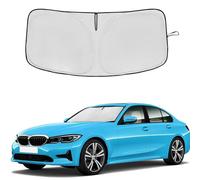 Windshield Sun Shade for BMW 3 Series 2019-2024 Double Layer 240T Front Window Shade Custom Fit Sun Visor Foldable Shade Blocks UV Rays Summer Must Have Car Accessories