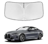 Windshield Sun Shade for BMW 4 Series 2021-2025 2026 430i 440i i4 m4 330i - 4 Layers for Front Windows Shade Cover Custom Fit 4 Series Sun Visor 250T Retractable Shade Blocks UV Rays Car Accessories
