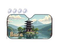 Windshield Sun Shade Japanese Pagoda Serenity: A Tranquil Lake View With Mount Fuji In Car Windshield Sunshade Windshield Cover Sun Shade Windshield Sun Shade(76x140cm)