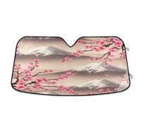 Windshield Sun Shade Japanese Pink Cherry Blossom, Foldable Front Window Cover, Heatshield Sunshade - 57×31.5 Inch
