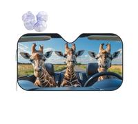 Windshield Sun Shade Keep Vehicle Cool, Funny Giraffe Animals Theme Pattern Auto Shade for Car Truck SUV Van Blocks UV Rays Sun Visor Protector
