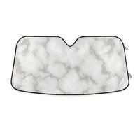 Windshield Sun Shade Marble Grey, Foldable Front Window Cover, Car Windshield Insulation Cover - 55×27.6 Inches