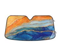 Windshield Sun Shade Marble Orange Royal Blue