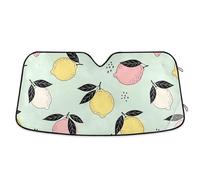 Windshield Sun Shade Pastel Lemons Light Green, Foldable Heatshield Sunshade, Front Window Cover (53×23.5 Inch)