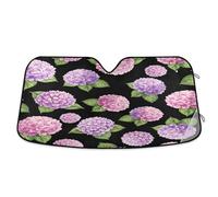 Windshield Sun Shade Purple Pink Hydrangea Flowers, Foldable Front Window Cover, Windshield Sun Visor - 53×23.5 Inches