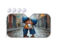 Windshield Sun Shade Rainy Romance: A Sweet Kiss Under The Raindrops Car Windshield Sunshade Umbrella Windshield Sun Shade Car Shade(70x130cm)
