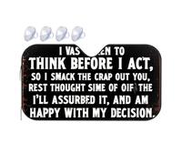 Windshield Sun Shade Reflect Before Reacting: A Bold Reminder To Think Twice! Car Windshield Sunshade Windshield Sunshade Car Window Covers(70x130cm)