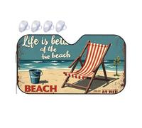 Windshield Sun Shade Relaxing Moments: Life Is Better By The Beach Car Windshield Sunshade Car Window Shade Sunshade(70x130cm)