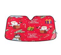 Windshield Sun Shade Santa Claus Red, Foldable Front Window Cover, UV Sunshade for Car - 57×31.5 Inch