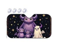Windshield Sun Shade Spooky Family Portrait Under The Starlit Sky Car Windshield Sunshade Windshield Cover Sun Shade Windshield Sun Shade(76x140cm)