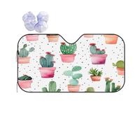 Windshield Sun Shade Tropical Cactus Tree Polka Dots Car Window Covers S