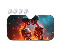 Windshield Sun Shade Two Skeletons In Love Glowing With Fiery Passion Car Windshield Sunshade Sunshade For Car Blackout Shade(70x130cm)