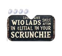 Windshield Sun Shade Vintage Sign: 'Lads, Smile After Me In Your Scrunchie' Car Windshield Sunshade Windshield Cover Sun Shade Windshield Sun Shade(76x140cm)