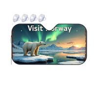 Windshield Sun Shade Visit Norway: Polar Bear Watching Under The Northern Lights Car Windshield Sunshade Windshield Cover Sun Shade Windshield Sun Shade(70x130cm)