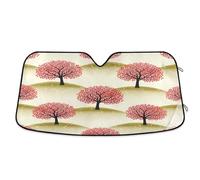 Windshield Sun Shade Whimsical Trees, Foldable Front Window Cover, Car Windshield Heat Protector - 53×23.5 Inches