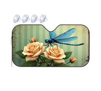 Windshield Sunshade Blue Dragonfly Perched On Yellow Roses Car Windshield Sunshade Polarized Sun Visor For Car Triangle Sun Shade(70x130cm)
