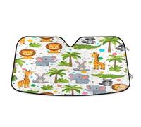 Windshield Sunshade Cute Cartoon Animals Lions, Foldable Car Windshield Cover, Front Window Cover - 55×27.6 Inch