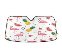Windshield Sunshade Cute Pink Flamingos, Foldable Heatshield Sunshade, Front Window Cover (53×23.5 Inch)