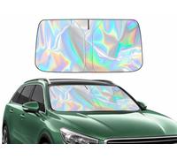 Windshield Sunshade for Car Inside, Front Windshield Sun Shade with Storage Bag, Foldable Windscreen Sunshade Insulated UV Rays Heat, Sun Protection Heat Shield for Most Size Cars (Laser,150 * 85CM)