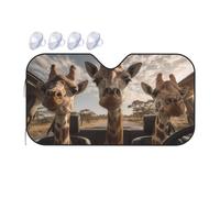 Windshield Sunshade for Cars Auto Truck Van RVs,African Animals Giraffe Driving Car Front Windscreen Sun Shield Foldable Sun Visor,