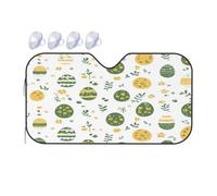 Windshield Sunshade for Cars Auto Truck Van RVs,Easter Eggs Green Leaves Plant Car Front Windscreen Sun Shield Foldable Sun Visor,130x70cm