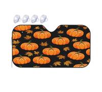 Windshield Sunshade for Cars Auto Truck Van RVs,Fall Pumpkin Maple Leaf Orange Black Car Front Windscreen Sun Shield Foldable Sun Visor,140x76cm
