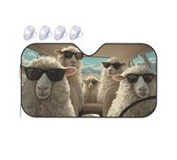 Windshield Sunshade for Cars Auto Truck Van RVs,Funny Farmhouse Animals Sheep Driving Car Front Windscreen Sun Shield Foldable Sun Visor,