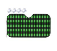 Windshield Sunshade for Cars Auto Truck Van RVs,Green Black Gingham Checkered Car Front Windscreen Sun Shield Foldable Sun Visor,130x70cm
