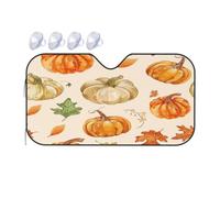 Windshield Sunshade for Cars Auto Truck Van RVs,Thanksgiving Pumpkin Maple Leaf Car Front Windscreen Sun Shield Foldable Sun Visor,140x76cm
