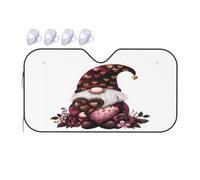 Windshield Sunshade for Cars Auto Truck Van RVs,Valentines Day Love Floral Gnome Car Front Windscreen Sun Shield Foldable Sun Visor