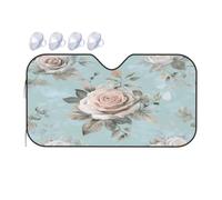 Windshield Sunshade for Cars Auto Truck Van RVs,Vintage Rose Flower Plant Leaf Car Front Windscreen Sun Shield Foldable Sun Visor