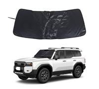 Windshield Sunshade for Land Cruiser Prado 250 2024-2025 Windshield Sun Shade Sun Visor UV Blocker Privacy Protector Custom Sunscreen Heatshield Keep Your Vehicle Cool Lightweight & Portable (Black1)