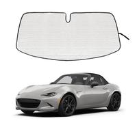 Windshield Sunshade for Mazda MX-5 Miata 2016-2025 Front Window Sun Shade Foldable Reflective Sun Visor Custom Sunscreen UV Blocker Privacy Protector HeatShield Keep Your Car Cooler (Silver)