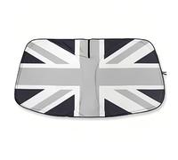 Windshield Sunshade for Mini Cooper with Union Jack Design | 59 x 27.5 Inches (150 x 70 cm) Compatible with R55, R56, R57, R58, R59, R60, R61, F54, F55, F56, F60 Models (2007-Onwards) (Gray)