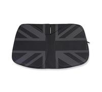 Windshield Sunshade for Mini Cooper with Union Jack Design | 59 x 27.5 Inches (150 x 70 cm) Compatible with R55, R56, R57, R58, R59, R60, R61, F54, F55, F56, F60 Models (2007-Onwards) (Black)