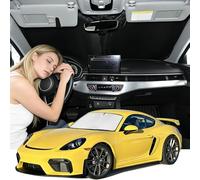 Windshield Sunshade for Porsche Cayman 2017-2023 Sun Shade Car Windshield Accessories Upgrade 4 Layers Blocks UV Rays Custom Fit Cayman 240T Car Window Shades Keep Cool Foldable